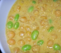 Thumbnail image for Chickpeas and edamame in coconut milk